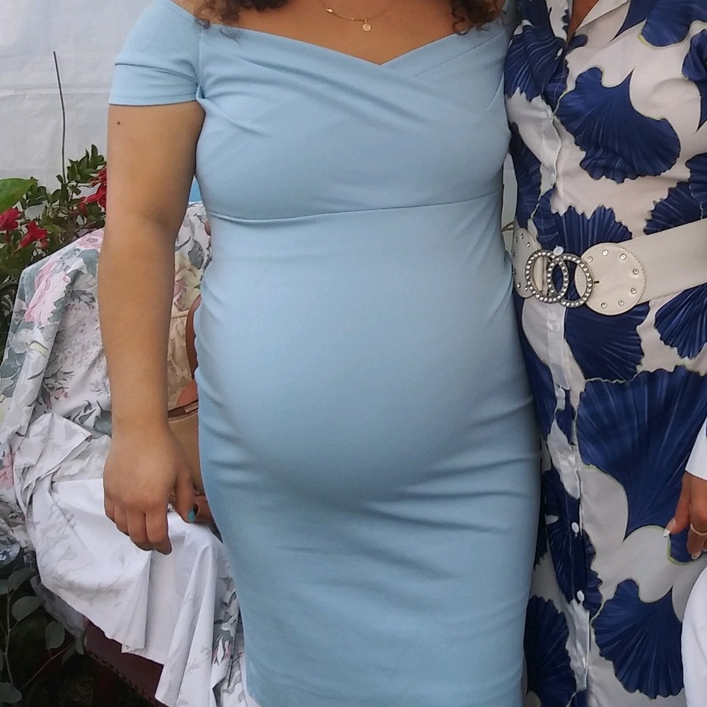Maternity blue dress